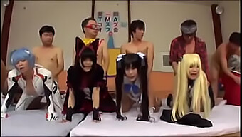 Asian Cosplay Orgy With Cute Women