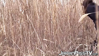 Japanese Schoolgirls Pause For Outdoor Pissing In The Warmer Weather