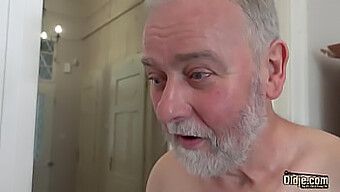 Aging Man With White Hair Satisfies Nympho Teen'S Insatiable Lust